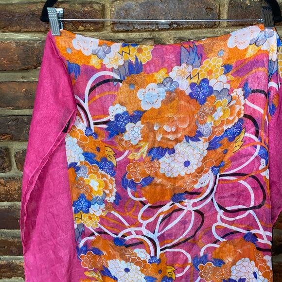 Eyeful Pink Multicolor Floral Infinity Scarf Women's - Picture 2 of 6